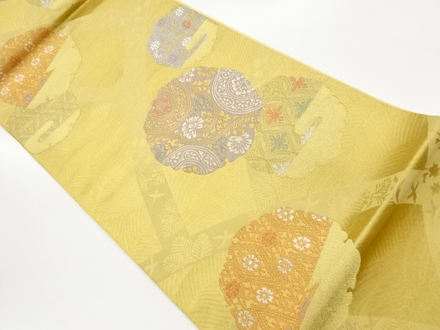 JAPANESE FUKURO OBI / WOVEN FLOWER ARABESQUE